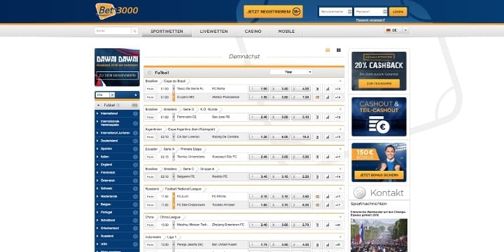 Bet3000 Fussball Wetten