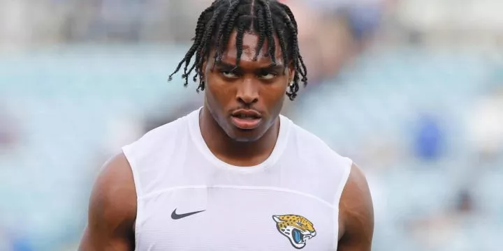 Der Jacksonville Jaguars Cornerback Jalen Ramsey vor dem Spiel gegen die Tennessee Titans. Der Jacksonville Jaguars Cornerback Jalen Ramsey vor dem Spiel gegen die Tennessee Titans.
