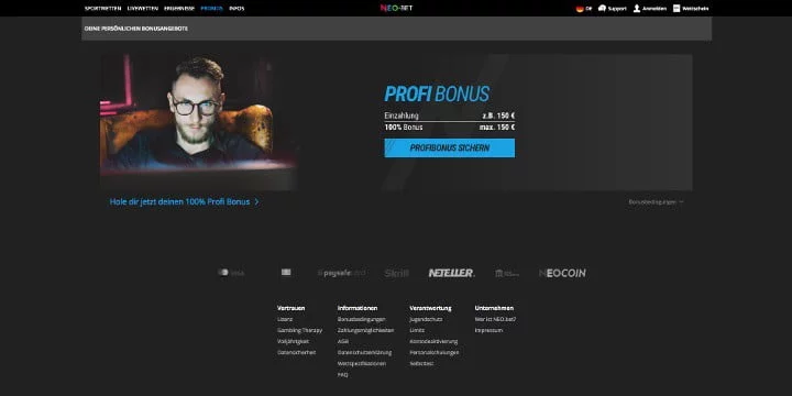Neo.Bet Profi Bonus Neo.Bet Profi Bonus