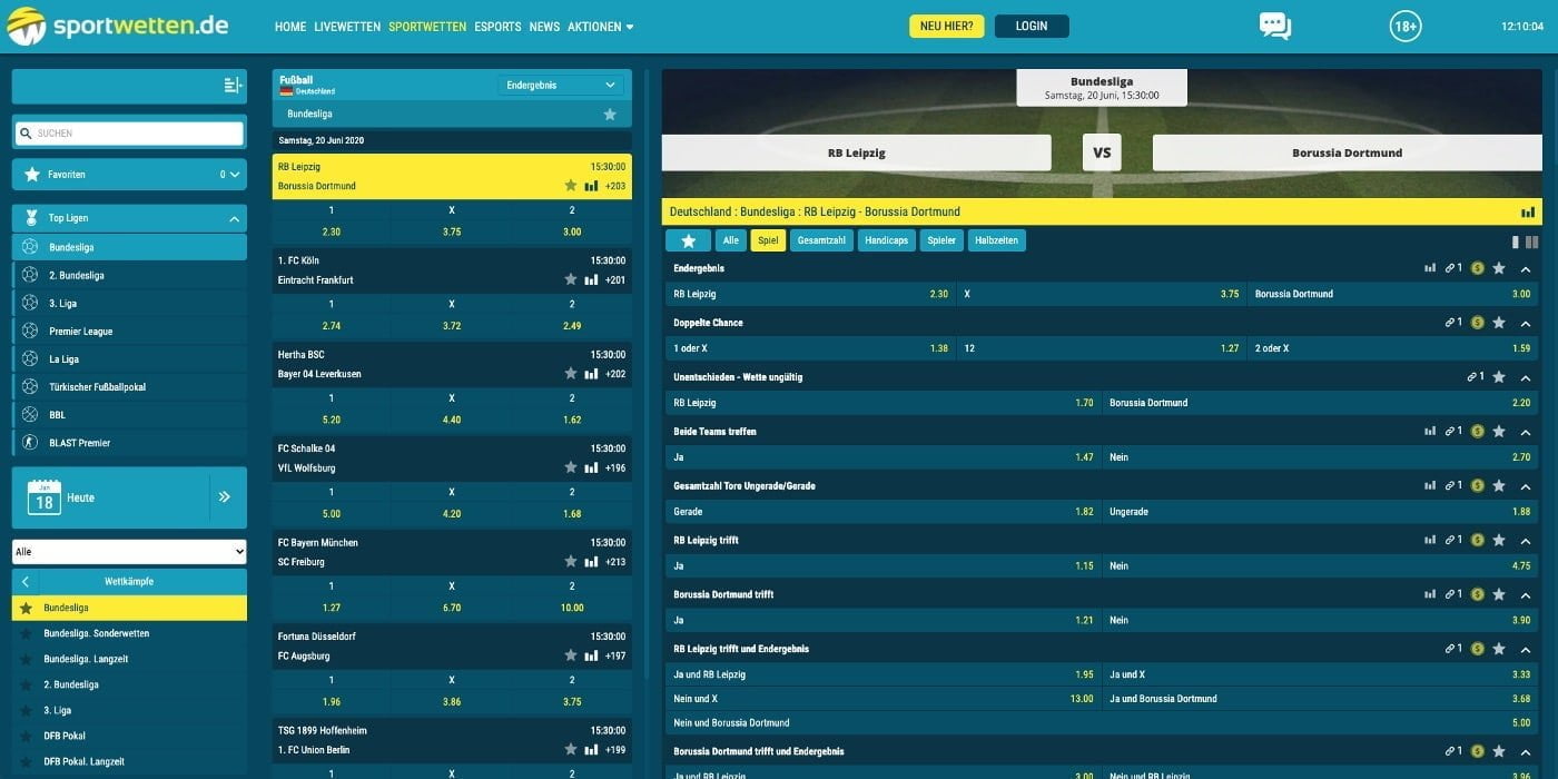 Sportwetten.de Bundesliga Wetten