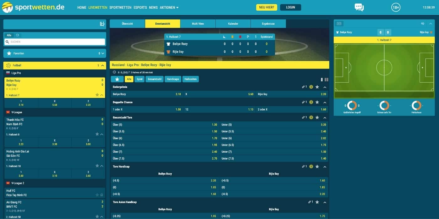 Sportwetten.de Live Wetten