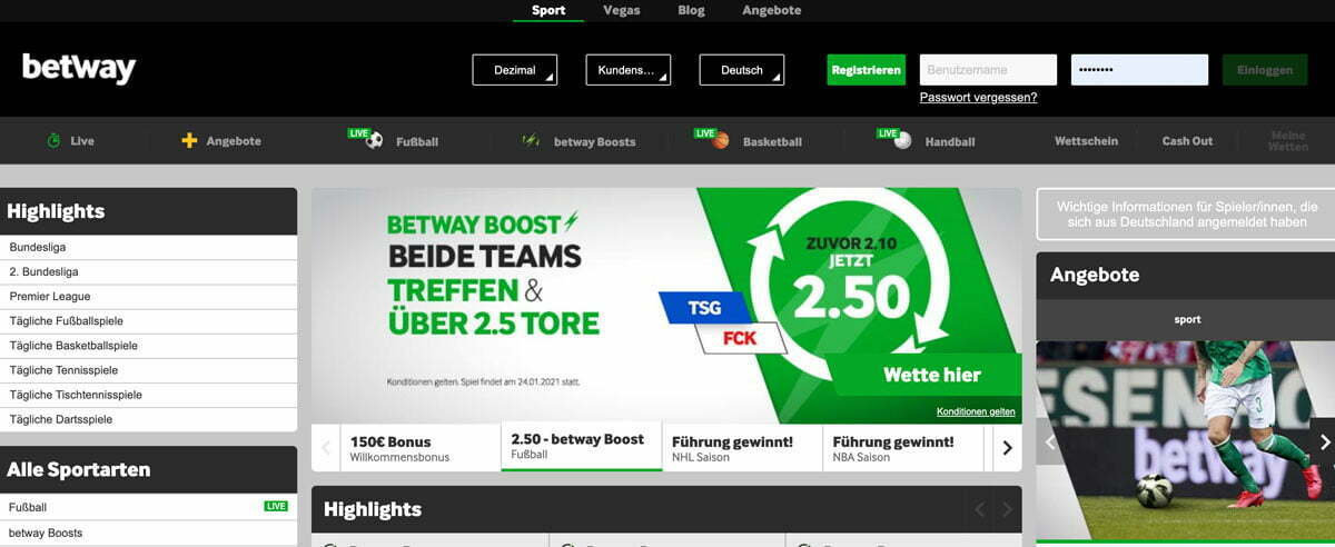Betway Sportwetten