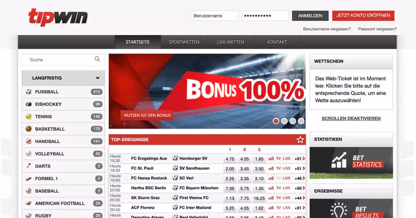Tipwin Sportwetten