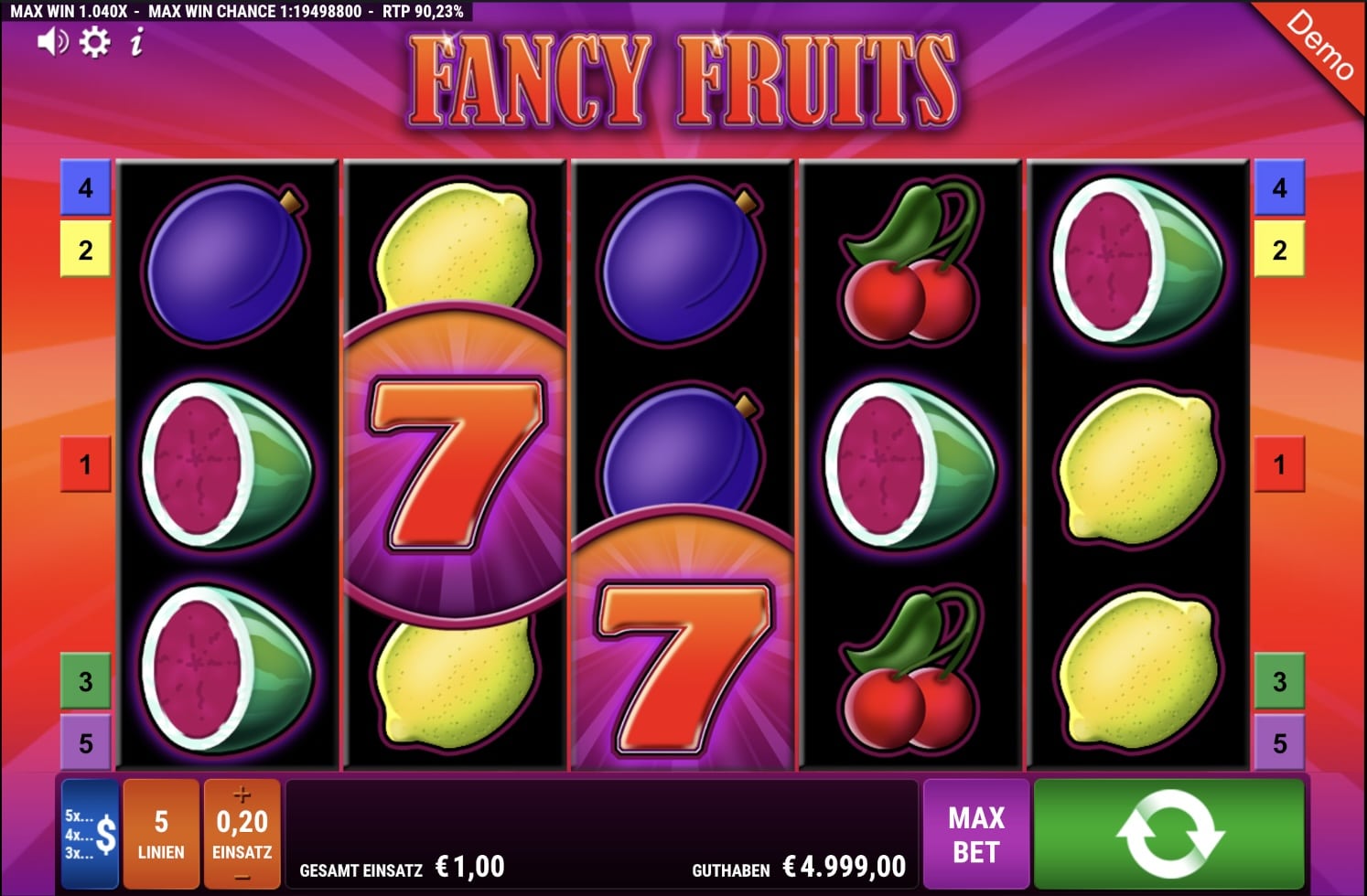 Fancy Fruits Slot Gamomat